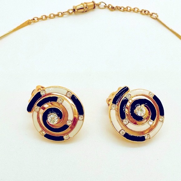 Vintage Rhinestone Earrings & Dainty Crystal Necklace - Picture 15 of 17